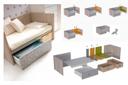 Letto legno con moduli per allungamento