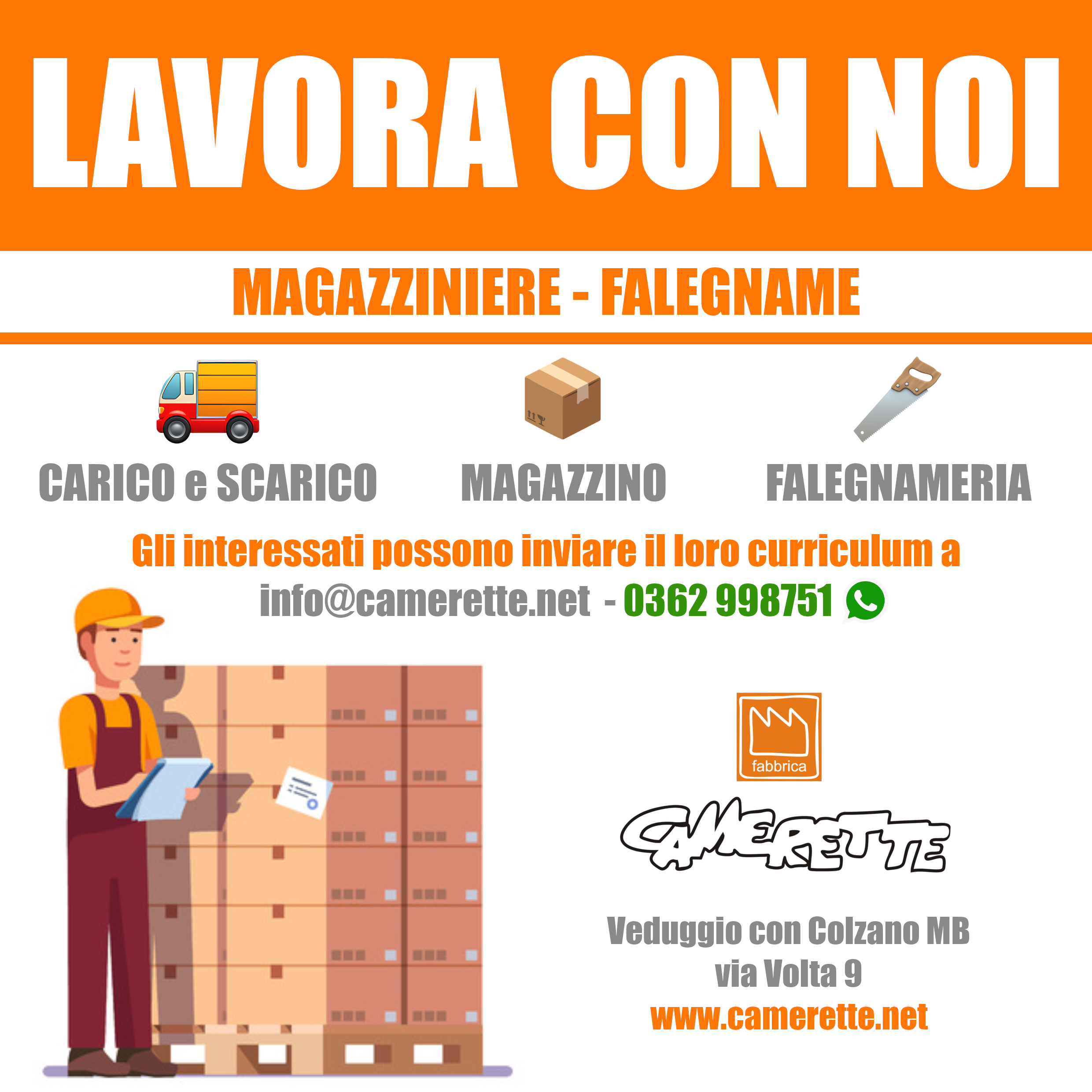 offerta di lavoro magazziniere